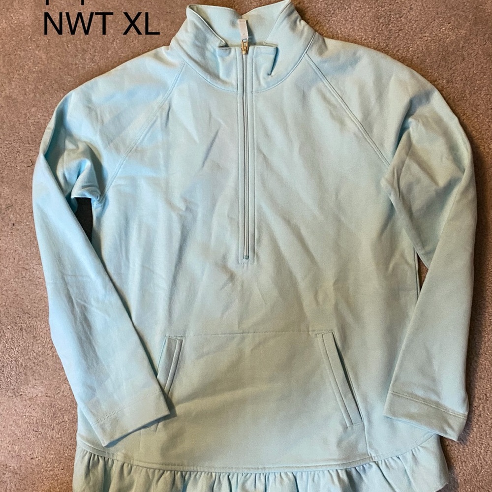 Lilly Pulitzer Light Blue Quarter-Zip Pullover new with tags